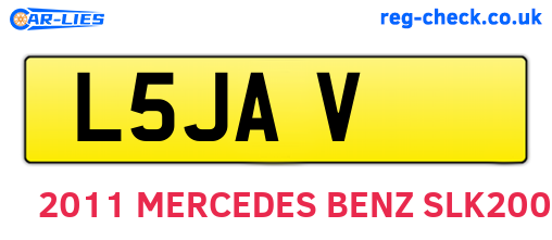 L5JAV are the vehicle registration plates.