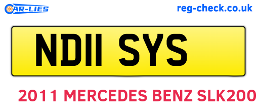 ND11SYS are the vehicle registration plates.