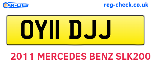 OY11DJJ are the vehicle registration plates.