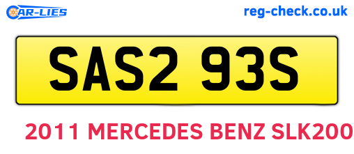 SAS293S are the vehicle registration plates.