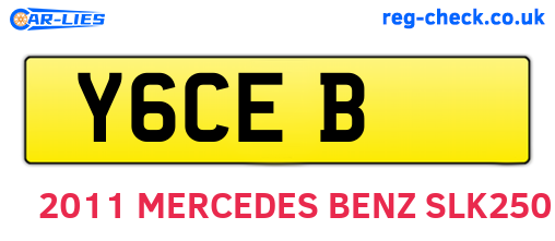 Y6CEB are the vehicle registration plates.