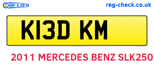K13DKM are the vehicle registration plates.