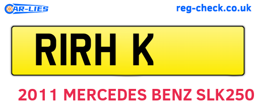 R1RHK are the vehicle registration plates.