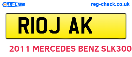 R10JAK are the vehicle registration plates.