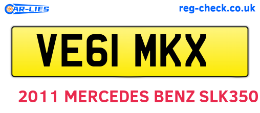 VE61MKX are the vehicle registration plates.