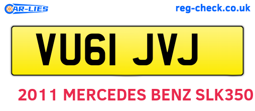 VU61JVJ are the vehicle registration plates.