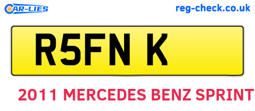 R5FNK are the vehicle registration plates.