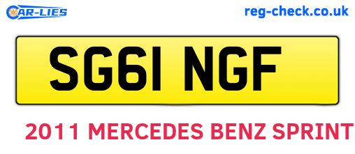 SG61NGF are the vehicle registration plates.