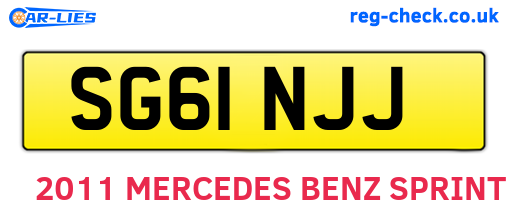 SG61NJJ are the vehicle registration plates.