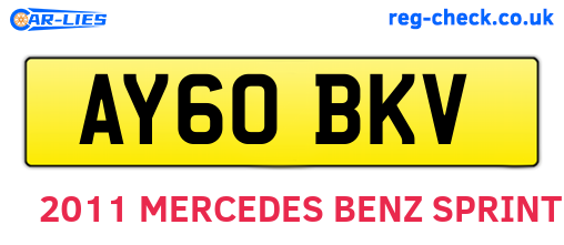 AY60BKV are the vehicle registration plates.