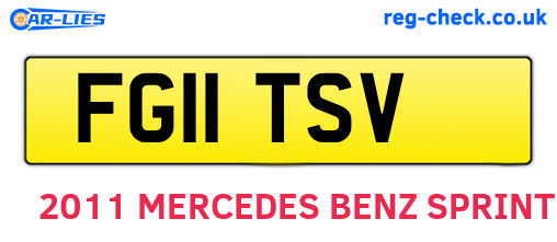 FG11TSV are the vehicle registration plates.