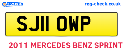 SJ11OWP are the vehicle registration plates.