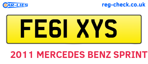FE61XYS are the vehicle registration plates.