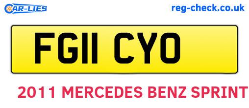 FG11CYO are the vehicle registration plates.