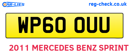 WP60OUU are the vehicle registration plates.
