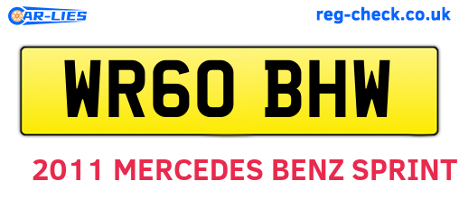WR60BHW are the vehicle registration plates.