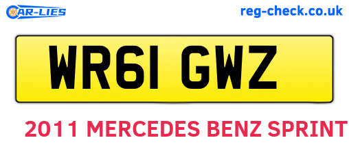 WR61GWZ are the vehicle registration plates.