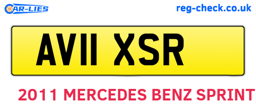AV11XSR are the vehicle registration plates.