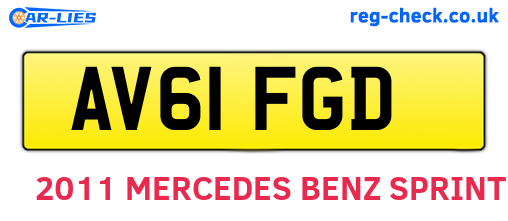 AV61FGD are the vehicle registration plates.