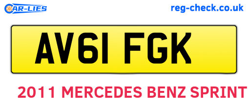 AV61FGK are the vehicle registration plates.