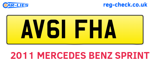 AV61FHA are the vehicle registration plates.