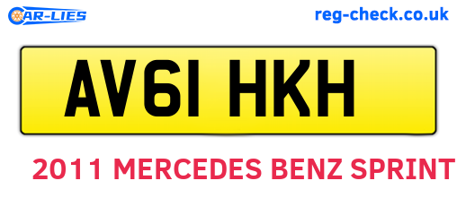 AV61HKH are the vehicle registration plates.