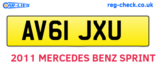 AV61JXU are the vehicle registration plates.