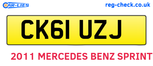 CK61UZJ are the vehicle registration plates.