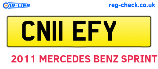 CN11EFY are the vehicle registration plates.