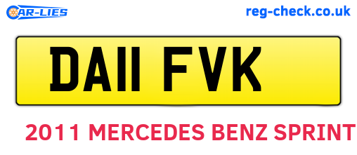 DA11FVK are the vehicle registration plates.