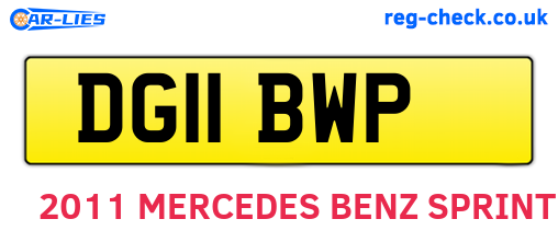 DG11BWP are the vehicle registration plates.