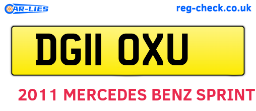 DG11OXU are the vehicle registration plates.