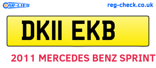 DK11EKB are the vehicle registration plates.