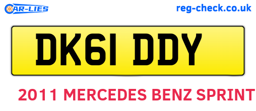 DK61DDY are the vehicle registration plates.