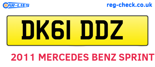 DK61DDZ are the vehicle registration plates.