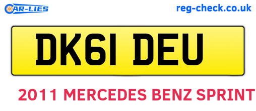 DK61DEU are the vehicle registration plates.