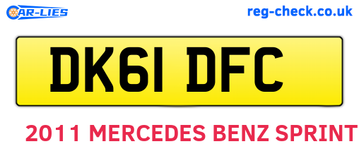 DK61DFC are the vehicle registration plates.