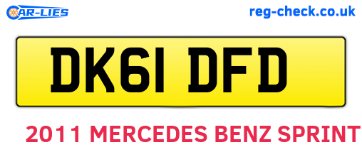 DK61DFD are the vehicle registration plates.