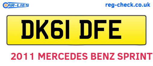 DK61DFE are the vehicle registration plates.
