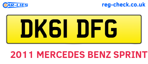 DK61DFG are the vehicle registration plates.