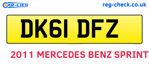 DK61DFZ are the vehicle registration plates.