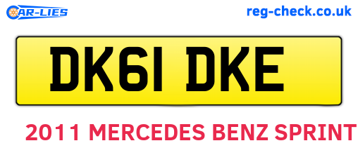 DK61DKE are the vehicle registration plates.