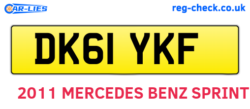 DK61YKF are the vehicle registration plates.
