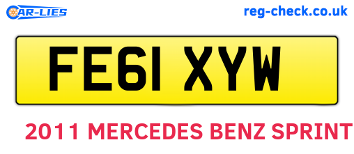 FE61XYW are the vehicle registration plates.