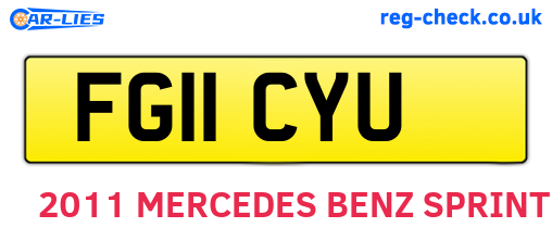 FG11CYU are the vehicle registration plates.