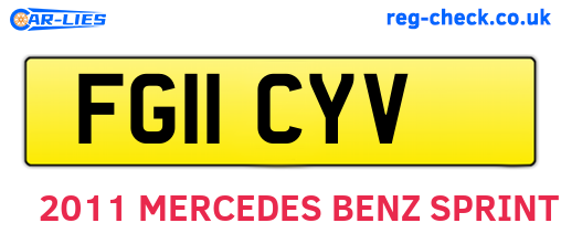 FG11CYV are the vehicle registration plates.