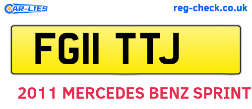 FG11TTJ are the vehicle registration plates.