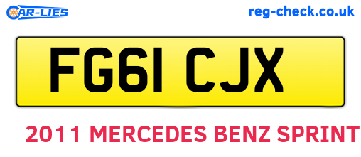 FG61CJX are the vehicle registration plates.