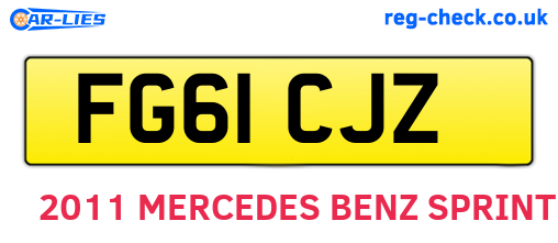FG61CJZ are the vehicle registration plates.