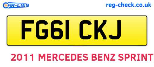 FG61CKJ are the vehicle registration plates.